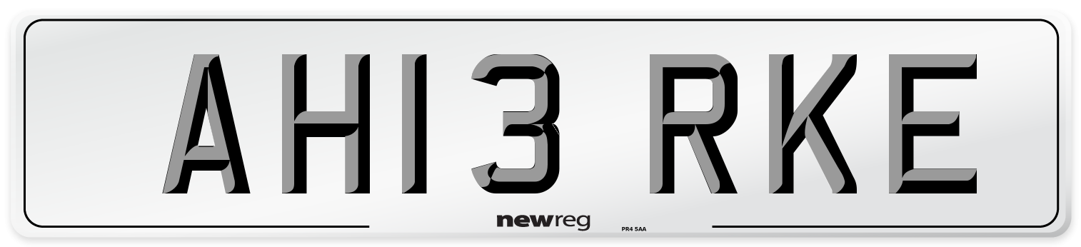AH13 RKE Number Plate from New Reg